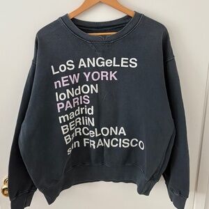 The Classic Anine Bing Big City Love Sweatshirt. Size Large. Gently worn. Grey.